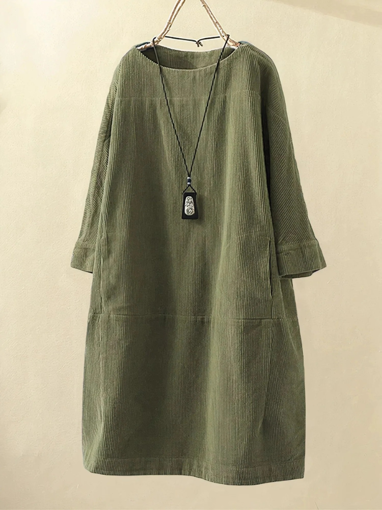 Damen entspanntes schlichtes Sommerkleid | Midi