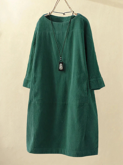 Damen entspanntes schlichtes Sommerkleid | Midi