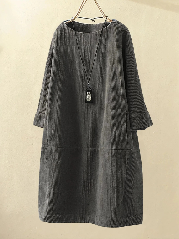 Damen entspanntes schlichtes Sommerkleid | Midi