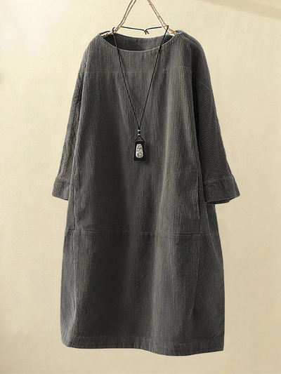Damen entspanntes schlichtes Sommerkleid | Midi