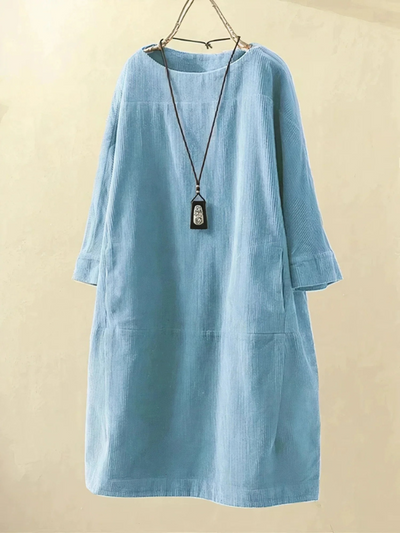 Damen entspanntes schlichtes Sommerkleid | Midi