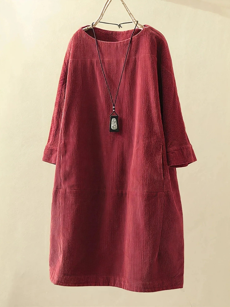 Damen entspanntes schlichtes Sommerkleid | Midi