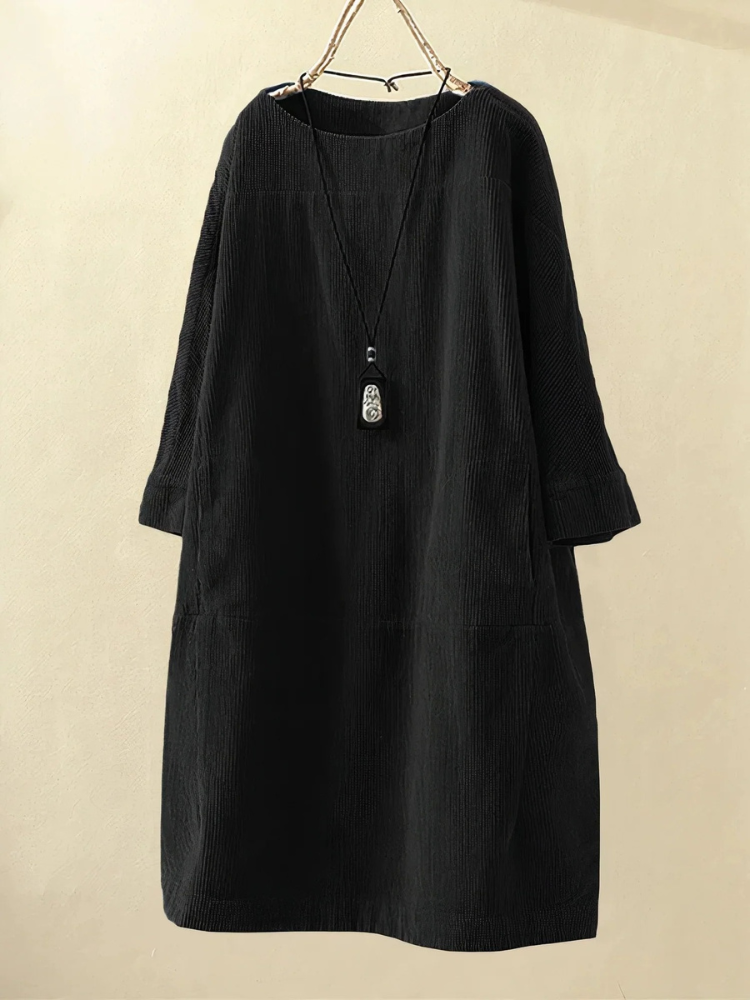 Damen entspanntes schlichtes Sommerkleid | Midi