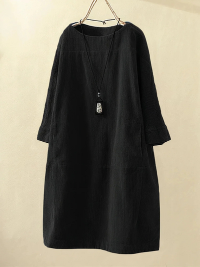 Damen entspanntes schlichtes Sommerkleid | Midi