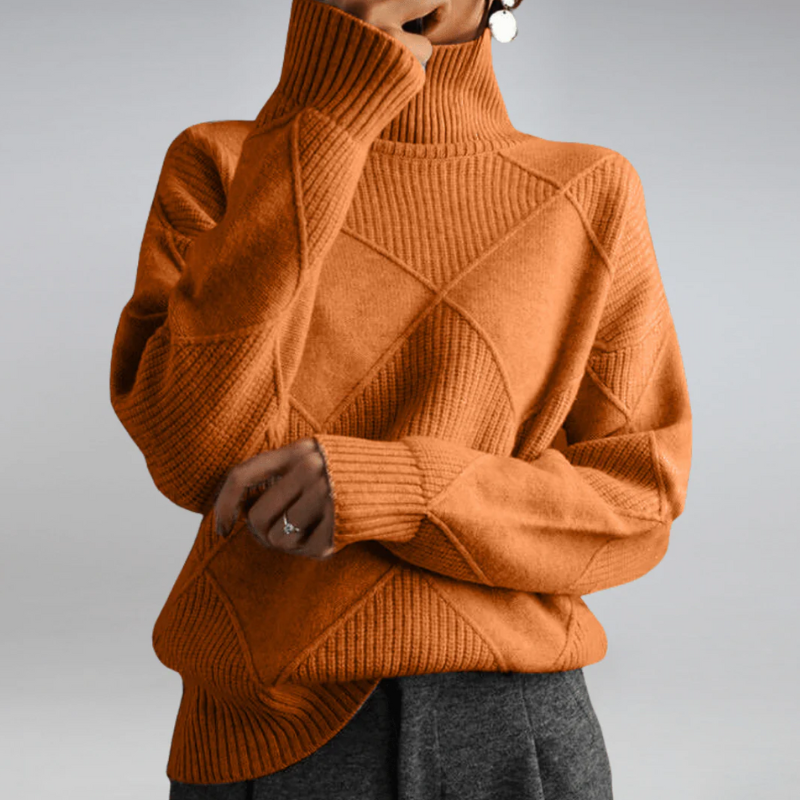 Damen gemütlicher Pullover | Rollkragen