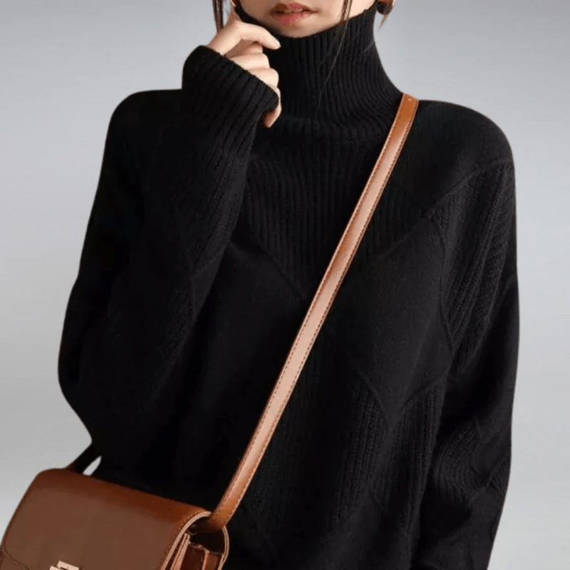 Damen gemütlicher Pullover | Rollkragen