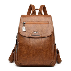 Damen geräumiger Rucksack | reißverschluss in Braun