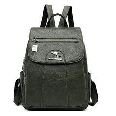 Damen geräumiger Rucksack | reißverschluss in Dunkelgrün