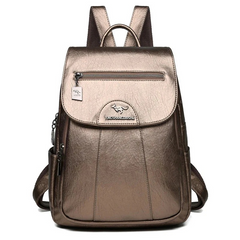 Damen geräumiger Rucksack | reißverschluss in Gold