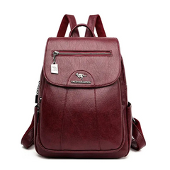 Damen geräumiger Rucksack | reißverschluss in Rot