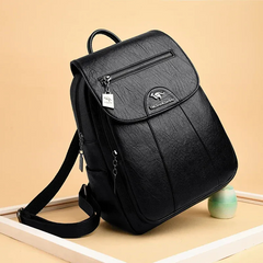 Damen geräumiger Rucksack | reißverschluss in Schwarz