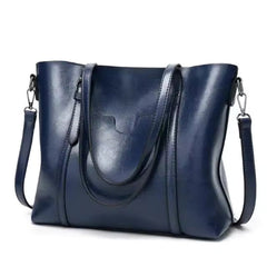 Katharina | Damen Geräumige Kunstleder Schulter Tote Bag Umhängetasche in Blau
