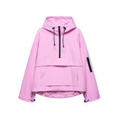 Elisabeth | Damen Kapuzen-Anorak Windschutz Wasserabweisende Outdoorjacke in Rosa