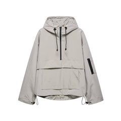 Elisabeth | Damen Kapuzen-Anorak Windschutz Wasserabweisende Outdoorjacke in Grau