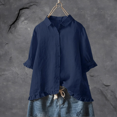 Damen klassische elegante Bluse | Kurzarm