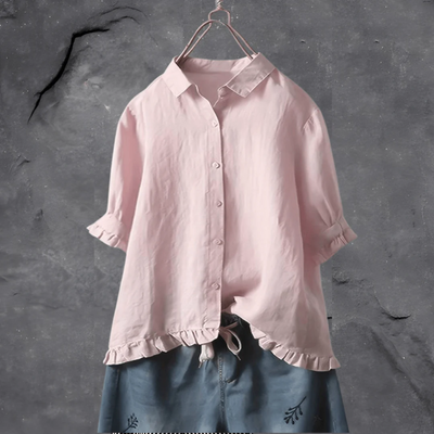 Damen klassische elegante Bluse | Kurzarm