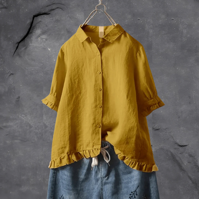 Damen klassische elegante Bluse | Kurzarm