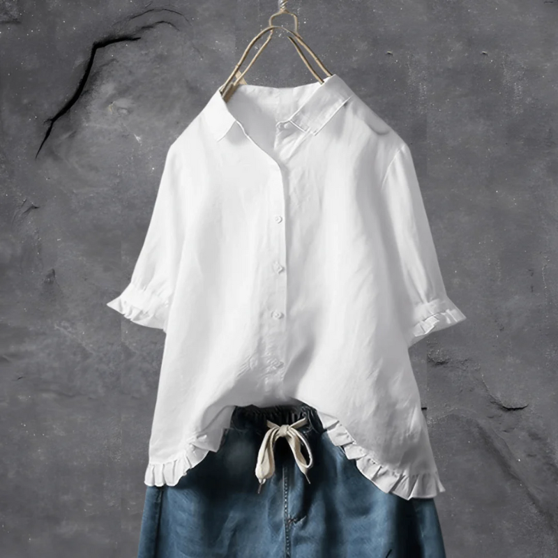 Damen klassische elegante Bluse | Kurzarm