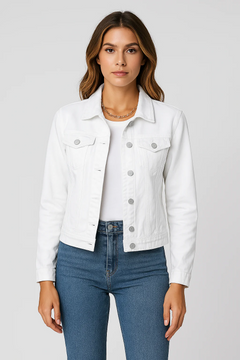 Damen klassische Jeansjacke | Leichte in Weiß