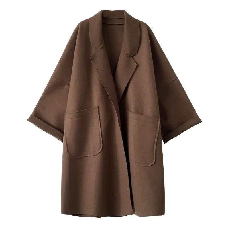 Damen klassischer Winter-Trenchcoat | Übergroß