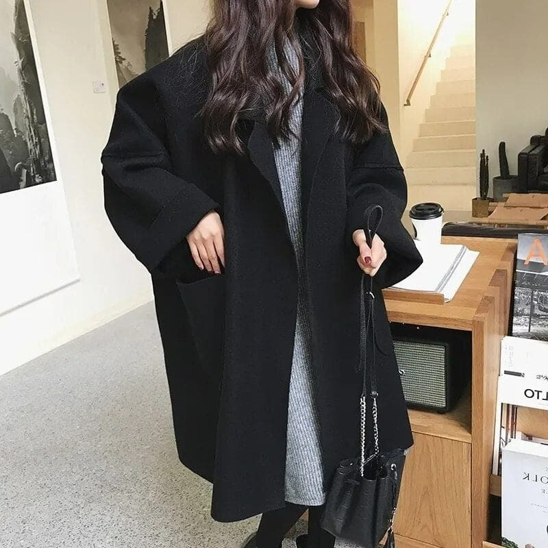 Damen klassischer Winter-Trenchcoat | Übergroß