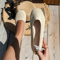 Damen lässig Sommer Puppe Schuhe | Bequem in Beige
