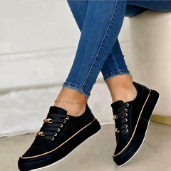 Damen lässige moderne Sneaker | Bequem in Schwarz