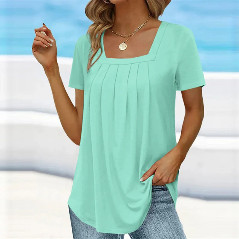 Damen lässige Sommerbluse | Kurzarm