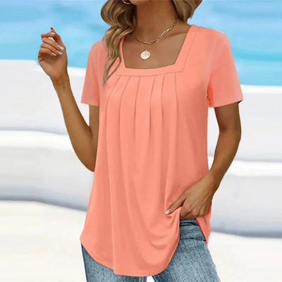 Damen lässige Sommerbluse | Kurzarm