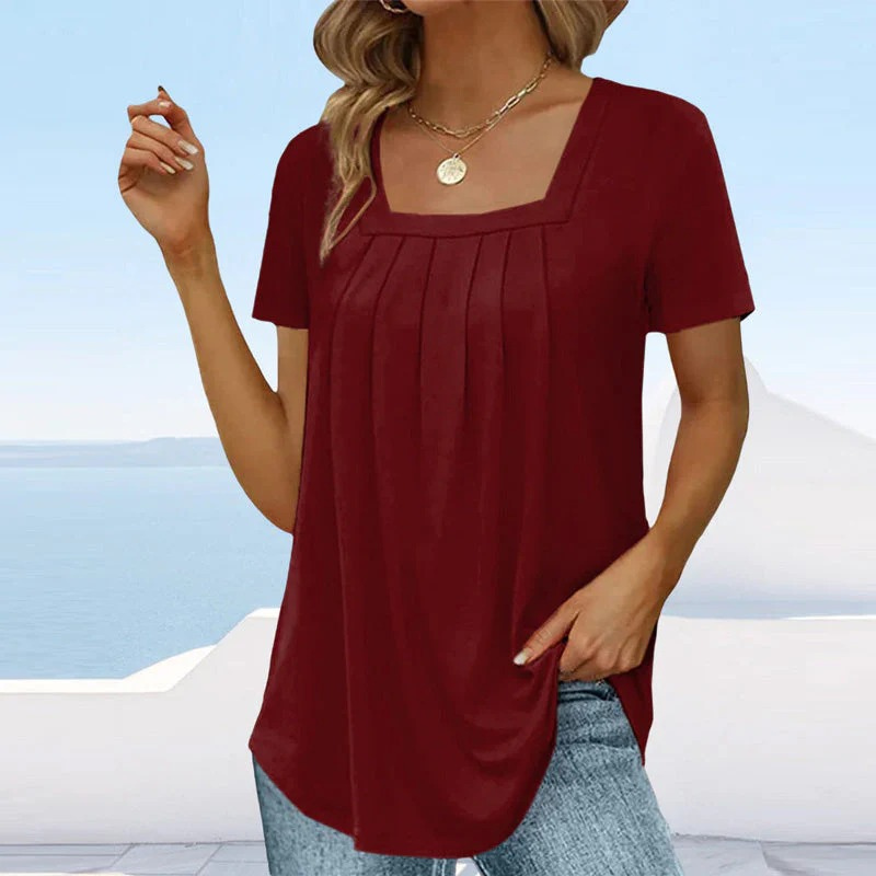 Damen lässige Sommerbluse | Kurzarm