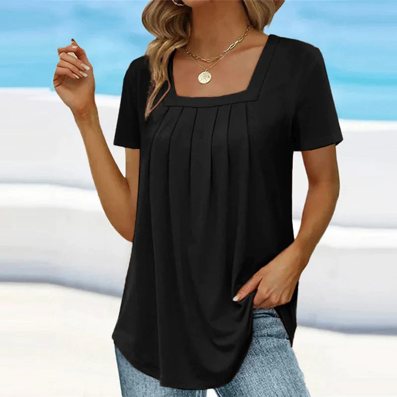Damen lässige Sommerbluse | Kurzarm