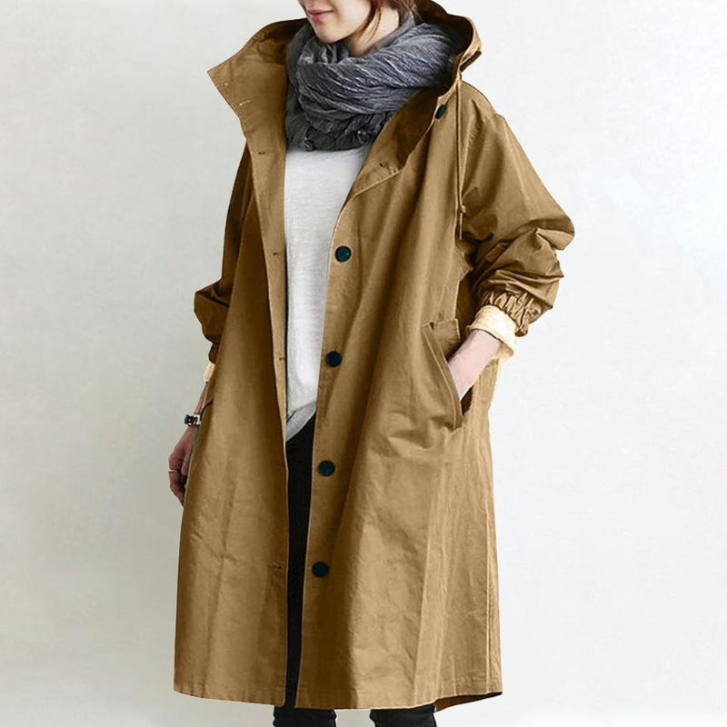 Damen lässiger wasserabweisender Trenchcoat | Wasserdichte