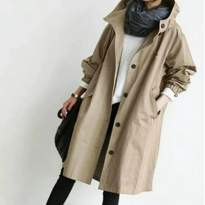 Damen lässiger wasserabweisender Trenchcoat | Wasserdichte