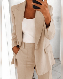 Damen lässiges modernes Anzug-Set | Twin in Beige