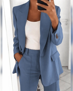 Damen lässiges modernes Anzug-Set | Twin in Blau