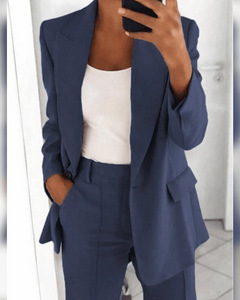 Damen lässiges modernes Anzug-Set | Twin in Dunkelblau