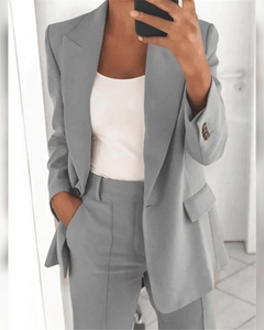 Damen lässiges modernes Anzug-Set | Twin in Grau