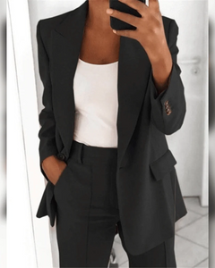 Damen lässiges modernes Anzug-Set | Twin in Schwarz