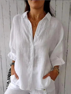 Damen atmungsaktives langärmliges Hemd | Elegante in Weiß