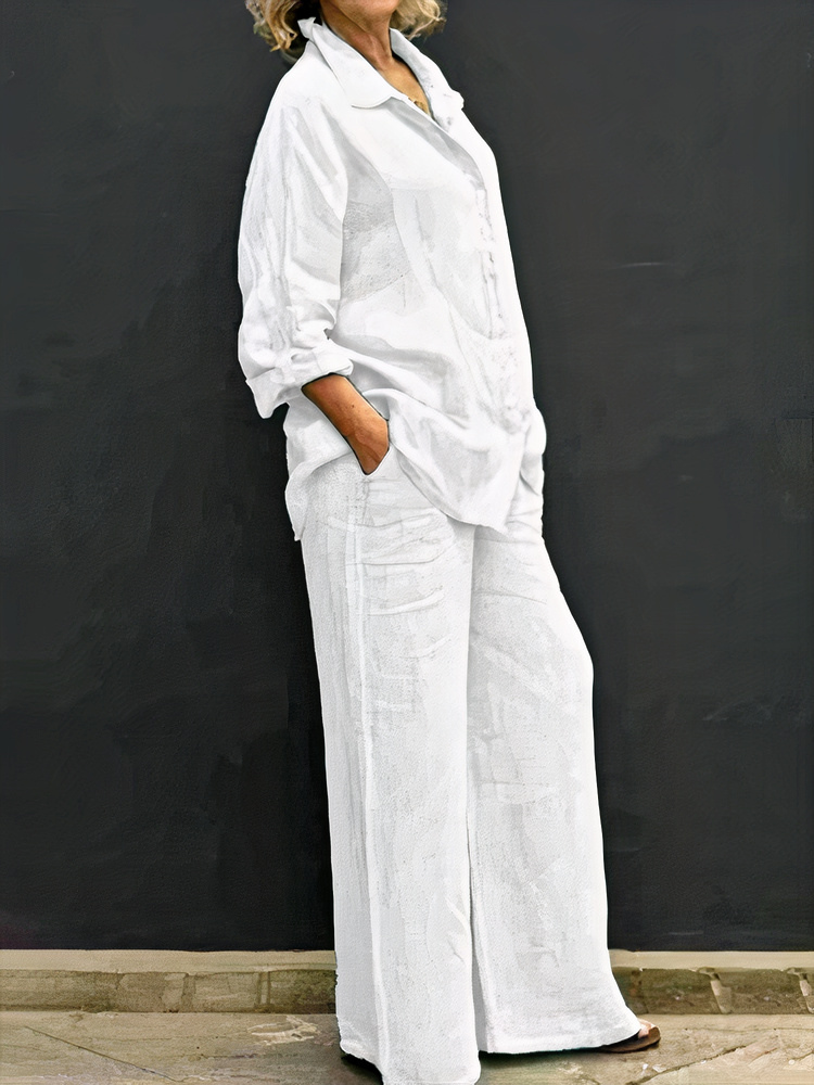 Damen Langarmshirt-und-Hosen-Set | Elegante