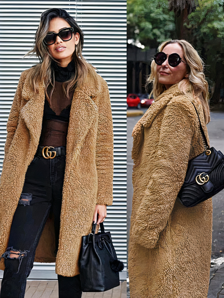 Damen langer und warmer eleganter Mantel | Winter