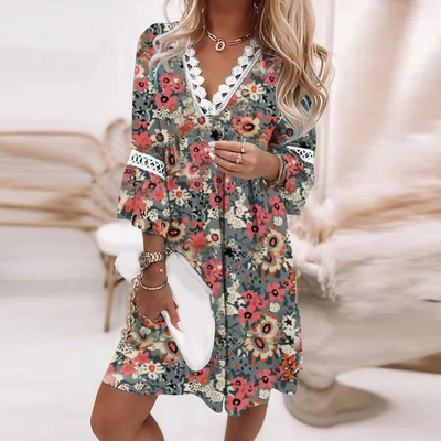 Damen luftiges Boho-Sommerkleid | Mini