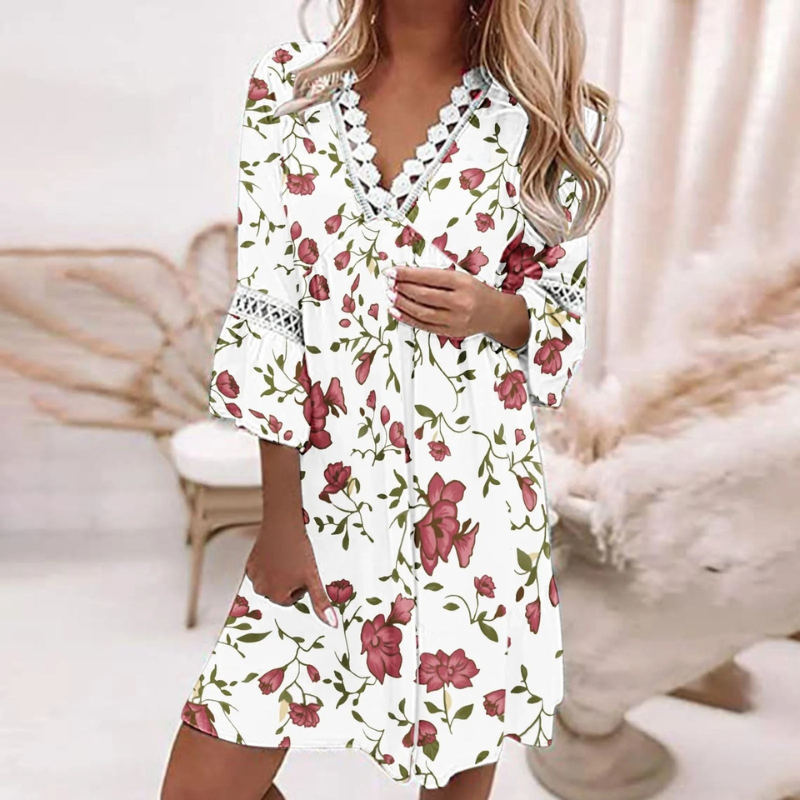 Damen luftiges Boho-Sommerkleid | Mini