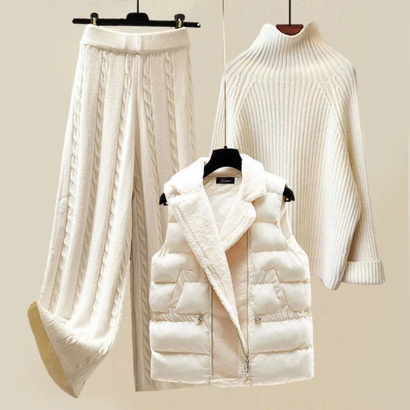 Damen luxuriöses 3-teiliges Pullover-Set | Winter