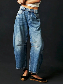 Damen moderne trendige Jeans | Baggy in Blau