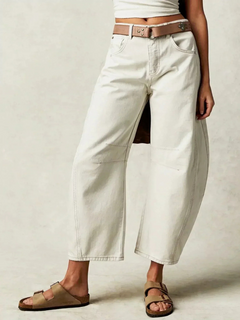 Damen moderne trendige Jeans | Baggy in Weiß