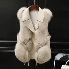 Damen modische Weste | Winter in Beige