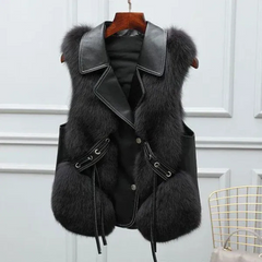 Damen modische Weste | Winter in Schwarz