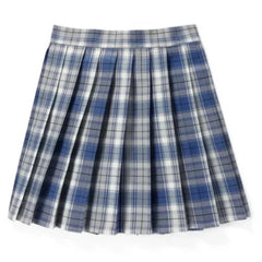 Damen Plissee Mini Rock | Schoolgirl Stil in Grau Blau