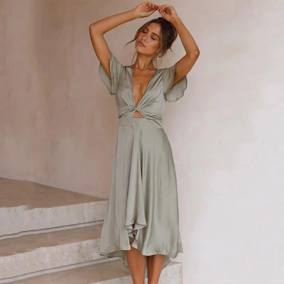 Damen stylisches luftiges Sommerkleid | Midi